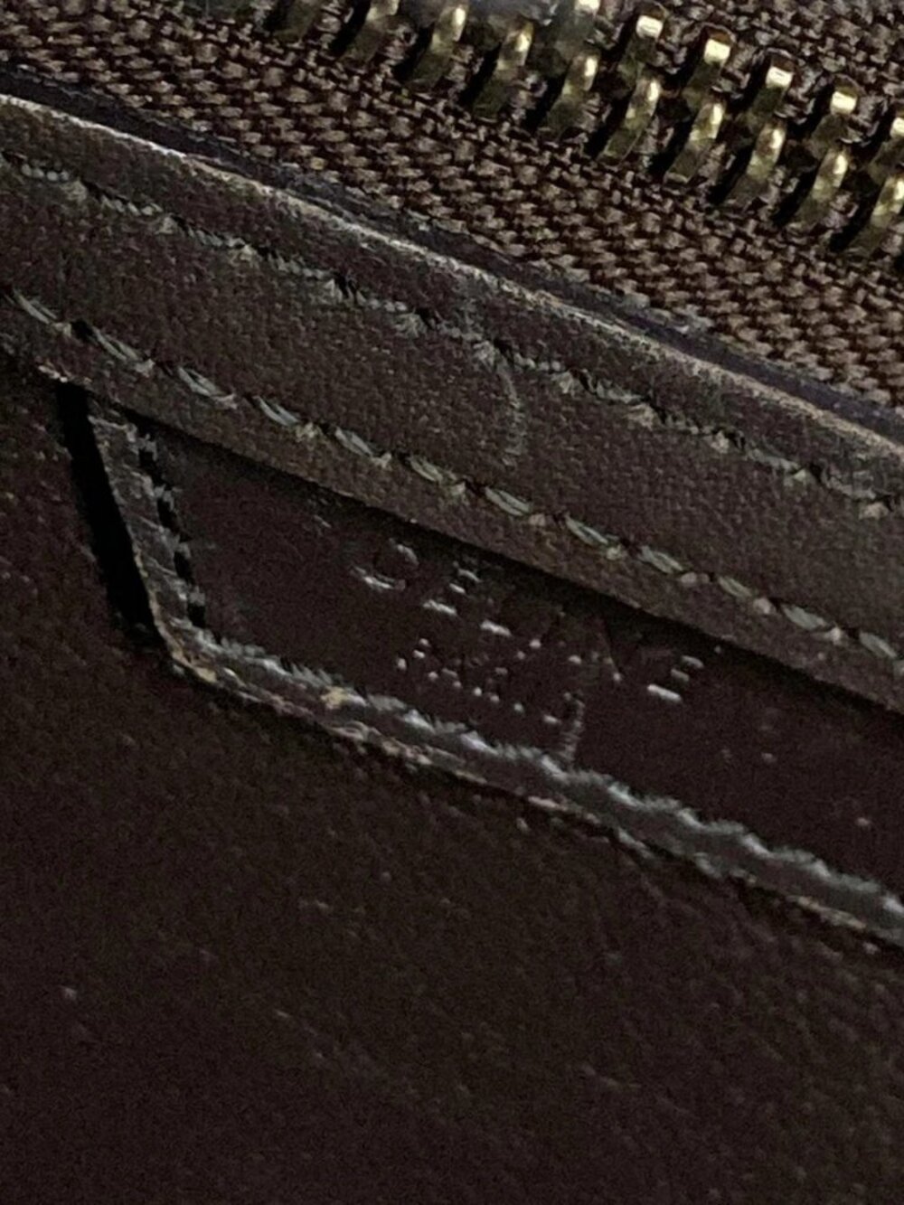 CELINE Luggage Micro Shopper - Dark Brown White Gray Beige Leather Handbag - Picture 15 of 15
